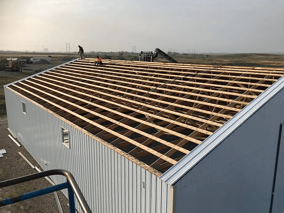 Picture of a Farm Building Being Constructed