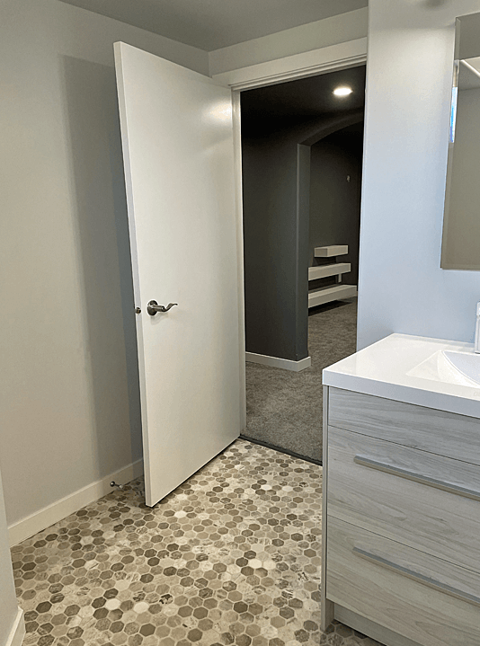 Picture From Bathroom into a Renovated Room