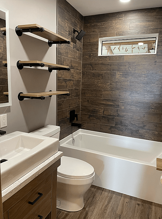 Picture From Renovated Bathroom with Invisible Shelving