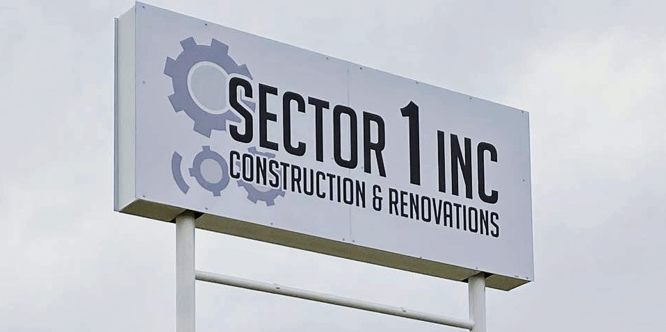 Sector 1 Construction Outdoor Billboard Sign.