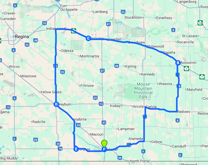 Service Area Map of Sector 1 Construction in S.E. Saskatchewan